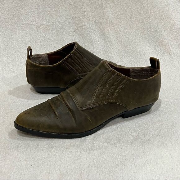 Premier Low Top Cowboy Boot in Olive Brown Size 7.5 - Picture 2 of 13